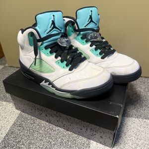 Air Jordan 5 Retro - Teal, White 7.5